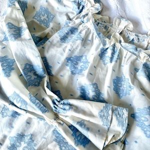 Style Paris by Susan Sutherland silk blend bell sleeve off shoulder blouse